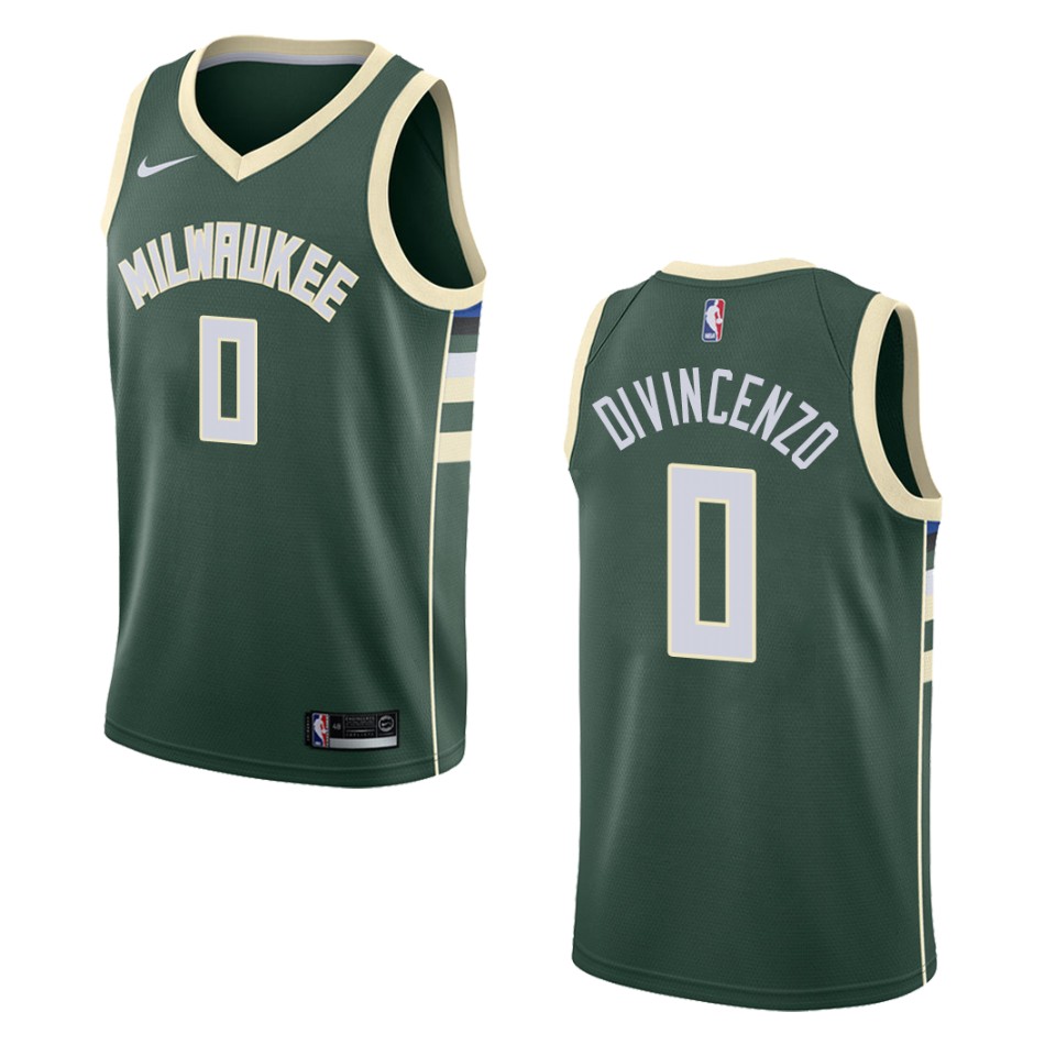 Men's Milwaukee Bucks #0 Donte Divincenzo Icon Swingman Jersey - Green