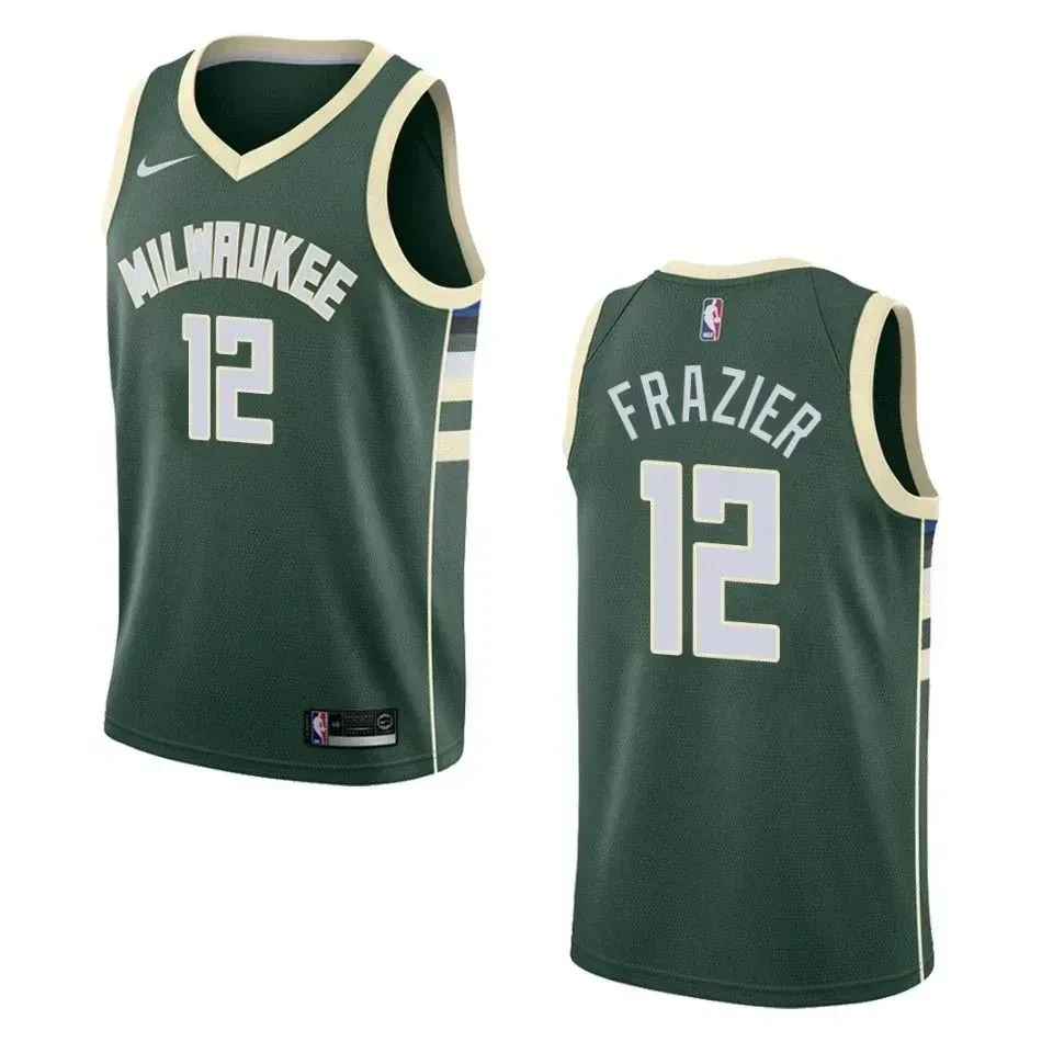 Men's Milwaukee Bucks 12 Tim Frazier Icon Swingman Jersey - Green - JS990 