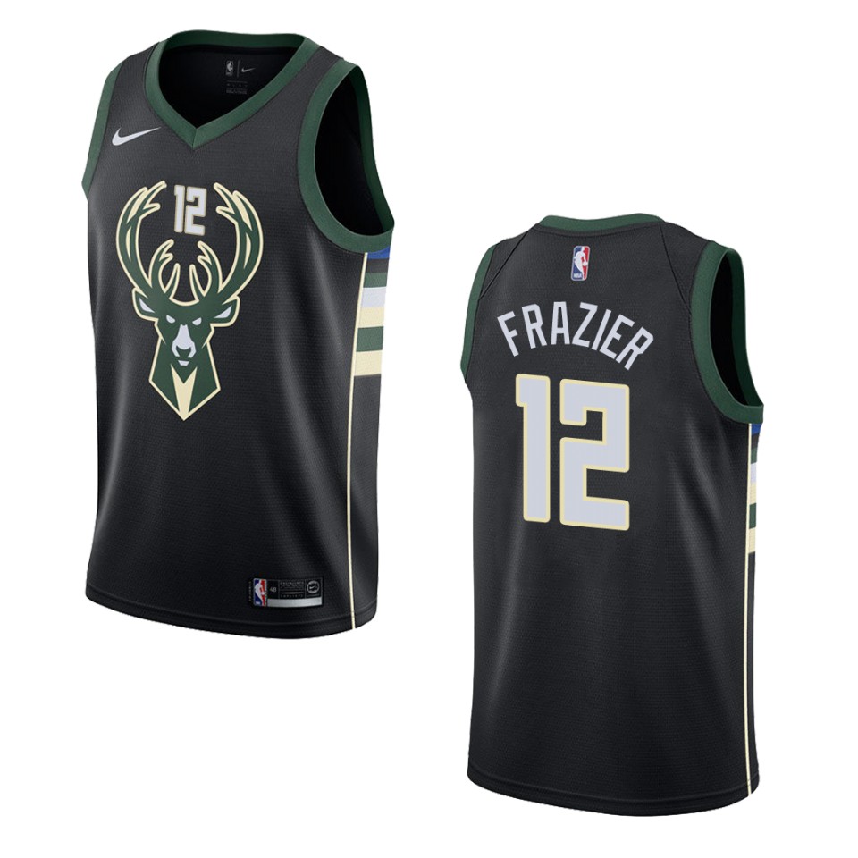 Men's Milwaukee Bucks #12 Tim Frazier Statement Swingman Jersey - Black