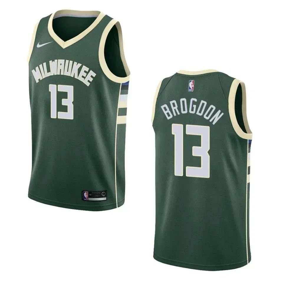 Men's Milwaukee Bucks 13 Malcolm Brogdon Icon Swingman Jersey - Green - JS685 