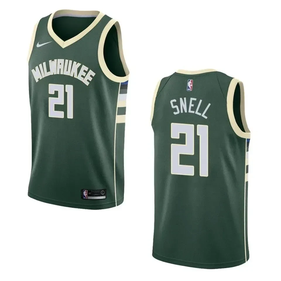 Men's Milwaukee Bucks 21 Tony Snell Icon Swingman Jersey - Green - JS807 