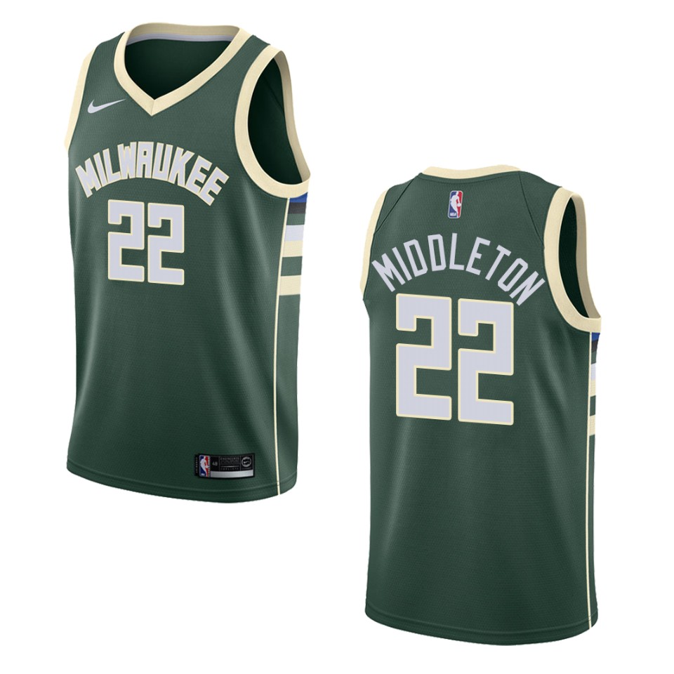 Men's Milwaukee Bucks #22 Khris Middleton Icon Swingman Jersey - Green