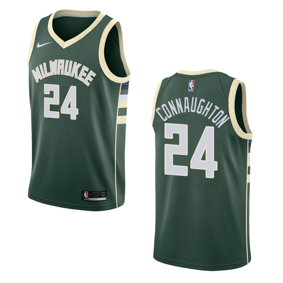 Men's Milwaukee Bucks 24 Pat Connaughton Icon Swingman Jersey - Green - JS260 