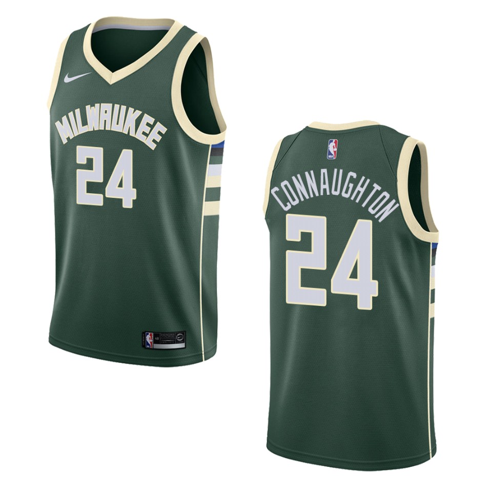 Men's Milwaukee Bucks #24 Pat Connaughton Icon Swingman Jersey - Green