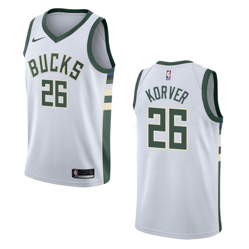Men's Milwaukee Bucks #26 Kyle Korver Association Swingman Jersey - White