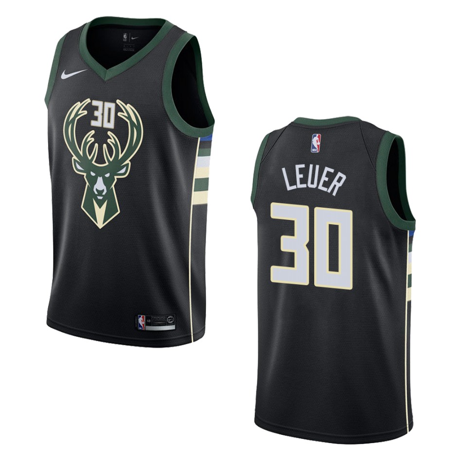 Men's Milwaukee Bucks #30 Jon Leuer Statement Swingman Jersey - Black