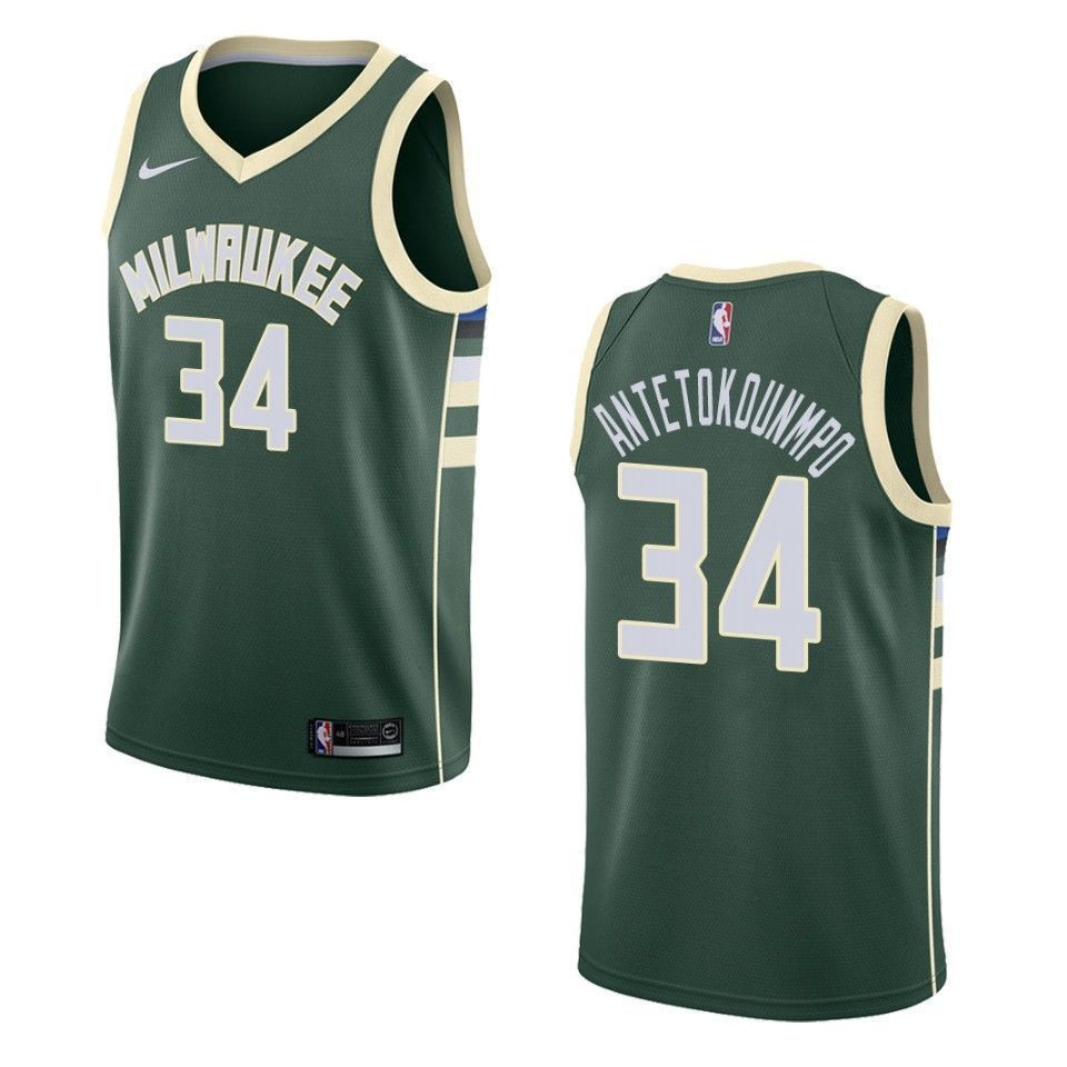 Men's Milwaukee Bucks 34 Giannis Antetokounmpo Icon Swingman Jersey - Green - JS982 
