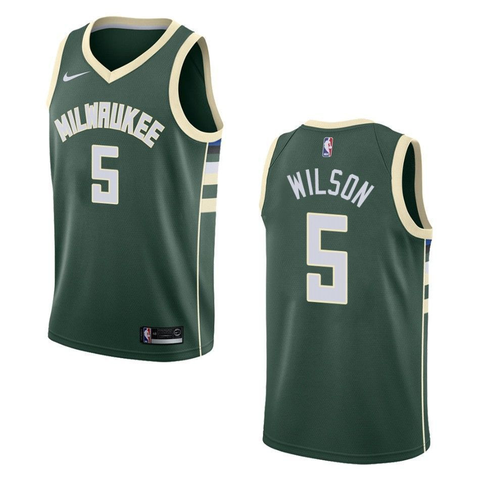 Men's Milwaukee Bucks 5 D.j. Wilson Icon Swingman Jersey - Green - JS769 