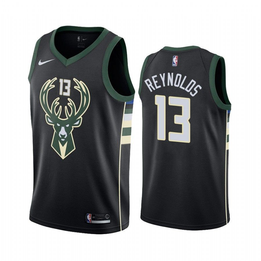 Men's Milwaukee Bucks Cameron Reynolds 13 Statet Jersey - JS515 