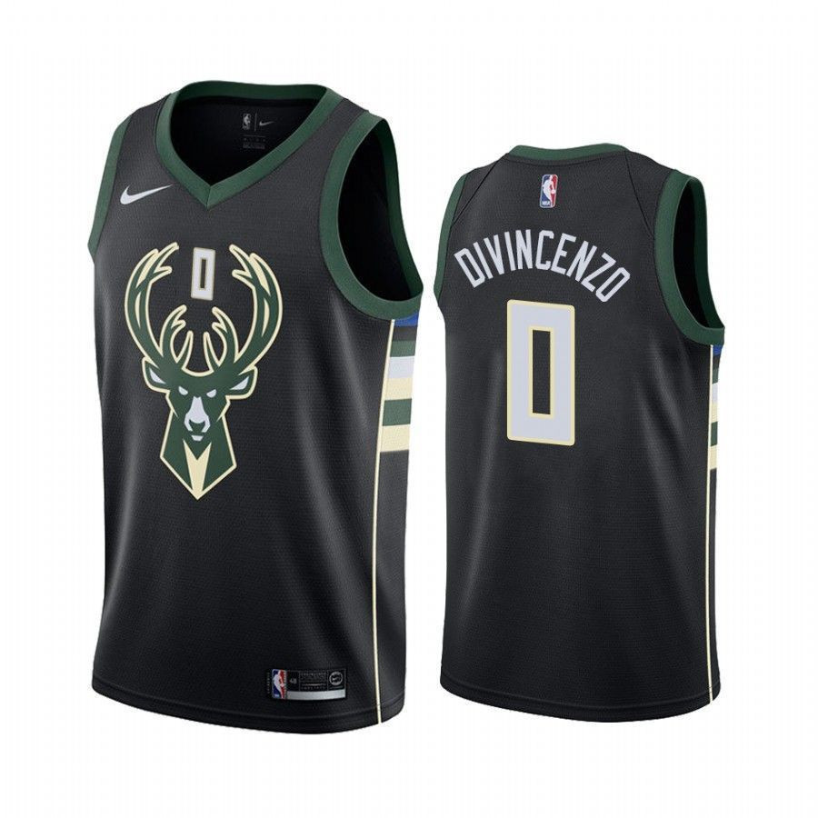 Men's Milwaukee Bucks Donte Divincenzo 0 Statet Jersey - JS237 