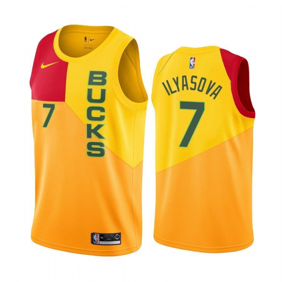 Men's Milwaukee Bucks Ersan Ilyasova 7 City Men's Jersey - JS180 
