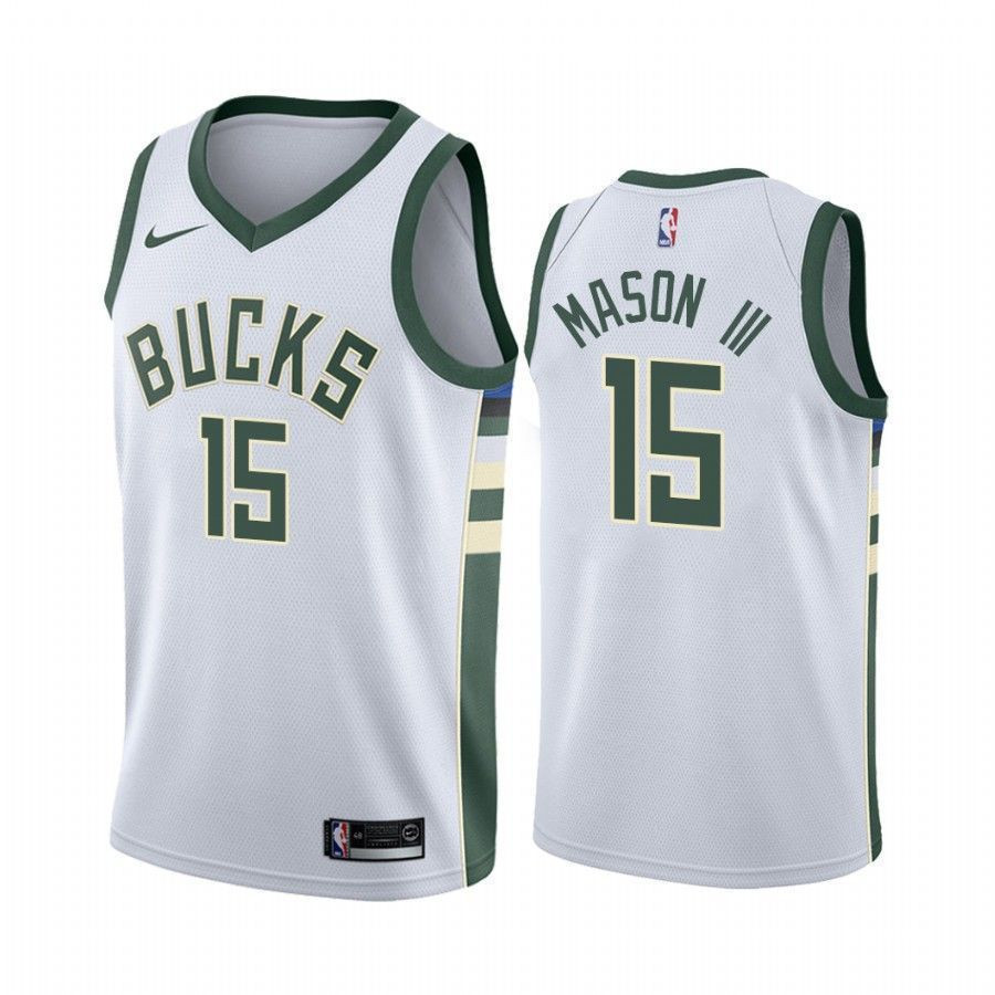 Men's Milwaukee Bucks Frank Mason Iii 15 Association Jersey - JS921 