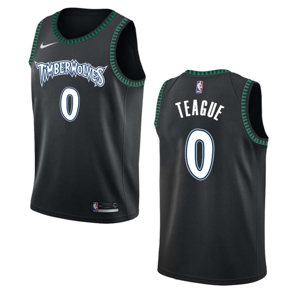 Men's Minnesota Timberwolves #0 Jeff Teague Classic Swingman Jersey - Black