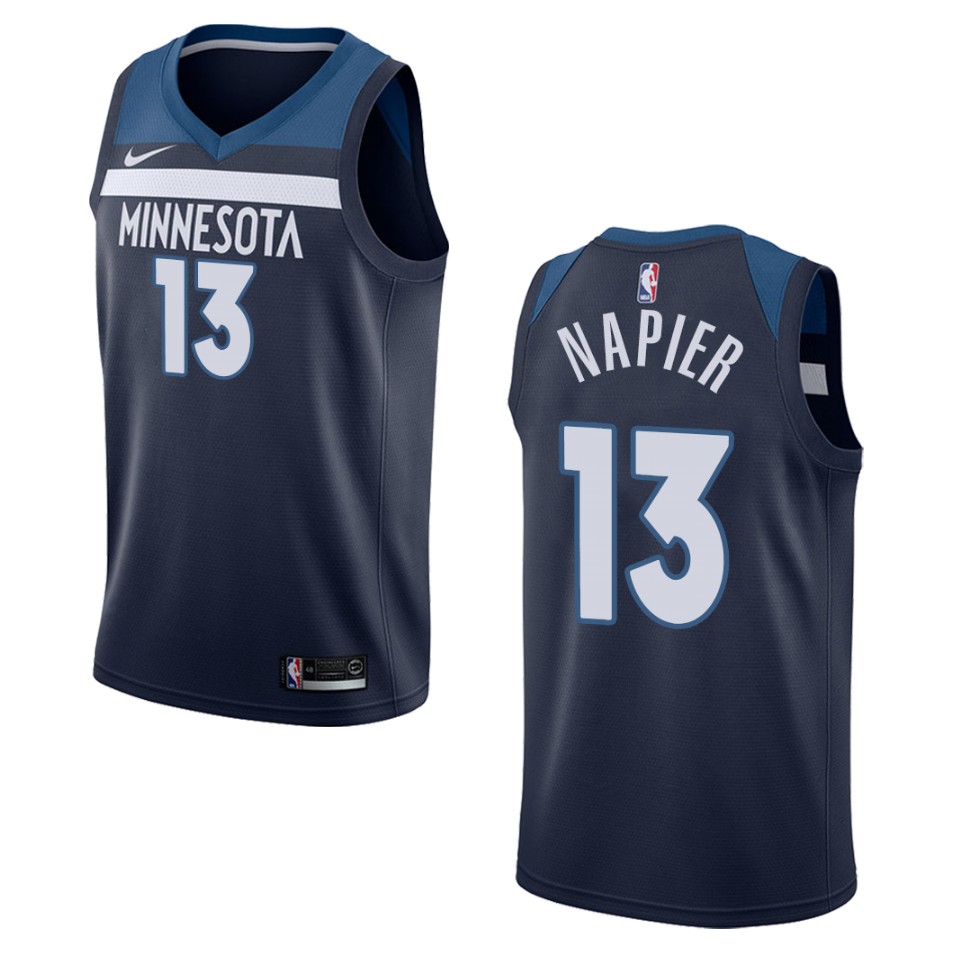 Men's Minnesota Timberwolves #13 Shabazz Napier Icon Swingman Jersey - Navy