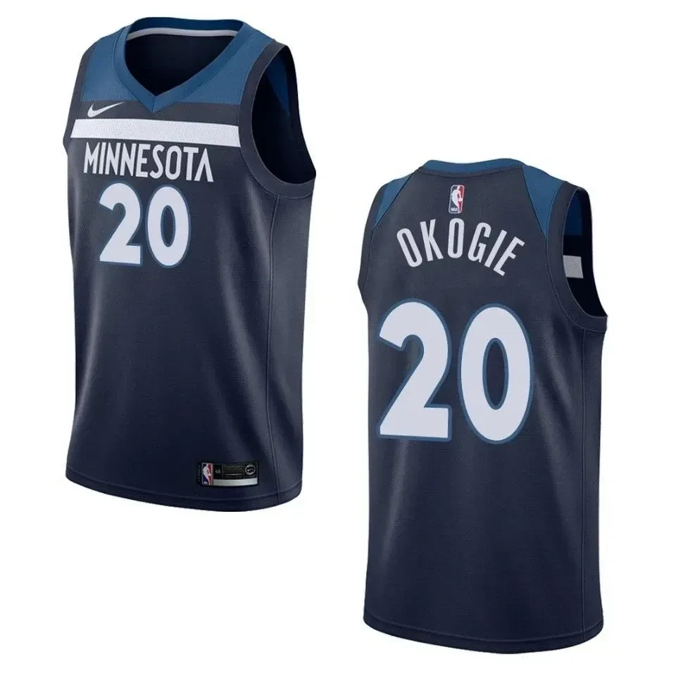 Men's Minnesota Timberwolves 20 Josh Okogie Icon Swingman Jersey - Navy - JS238 