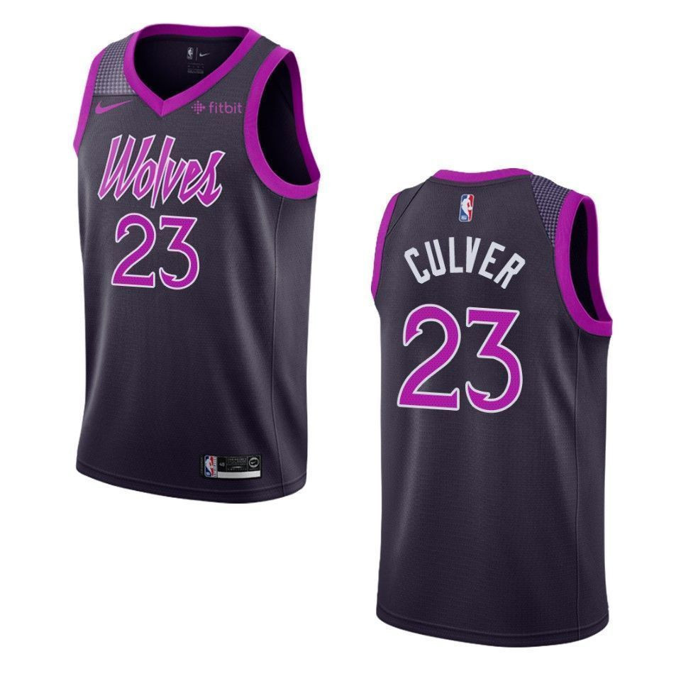 Men's Minnesota Timberwolves 23 Jarrett Culver City Swingman Jersey - Purple - JS160 