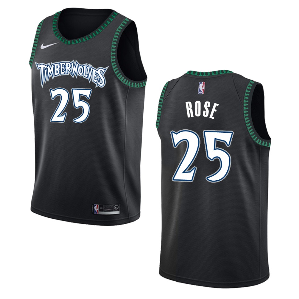 Men's Minnesota Timberwolves #25 Derrick Rose Classic Swingman Jersey - Black