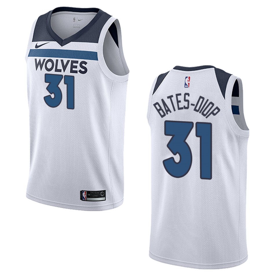 Men's Minnesota Timberwolves #31 Keita Bates-diop Association Swingman Jersey - White
