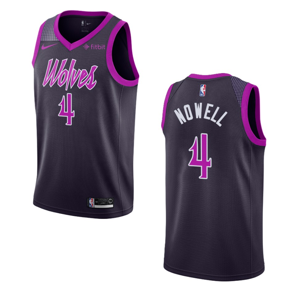Men's Minnesota Timberwolves #4 Jaylen Nowell City Swingman Jersey - Purple
