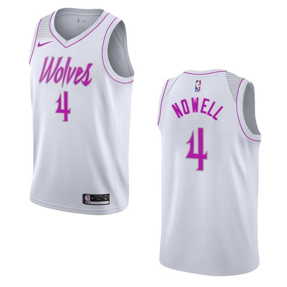 Men's Minnesota Timberwolves 4 Jaylen Nowell Earned Swingman Jersey - White - JS934 