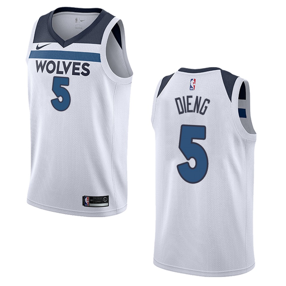Men's Minnesota Timberwolves #5 Gorgui Dieng Association Swingman Jersey - White
