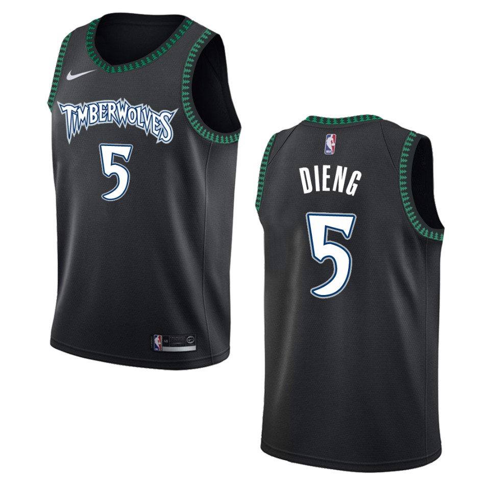Men's Minnesota Timberwolves #5 Gorgui Dieng Classic Swingman Jersey - Black