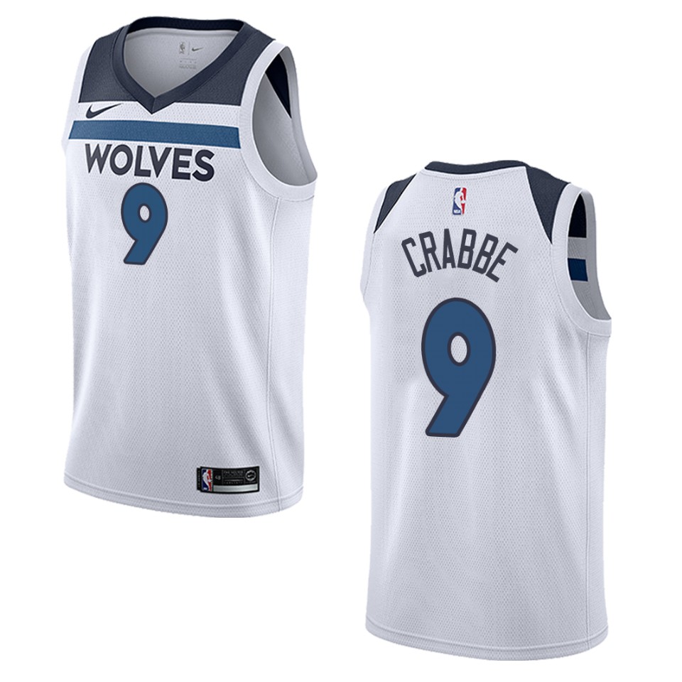 Men's Minnesota Timberwolves #9 Allen Crabbe Association Swingman Jersey - White