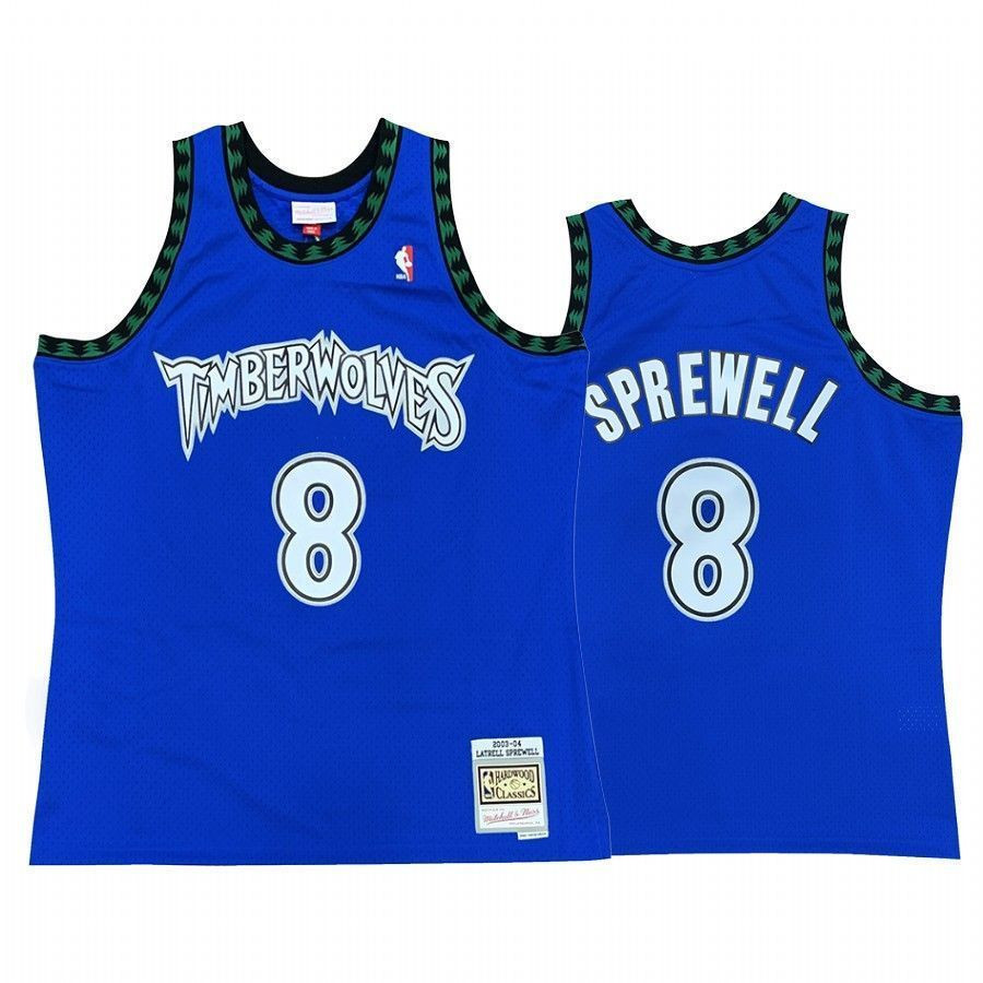 Men's Minnesota Timberwolves Latrell Sprewell 8 Hardwood Classics Jersey - JS469 