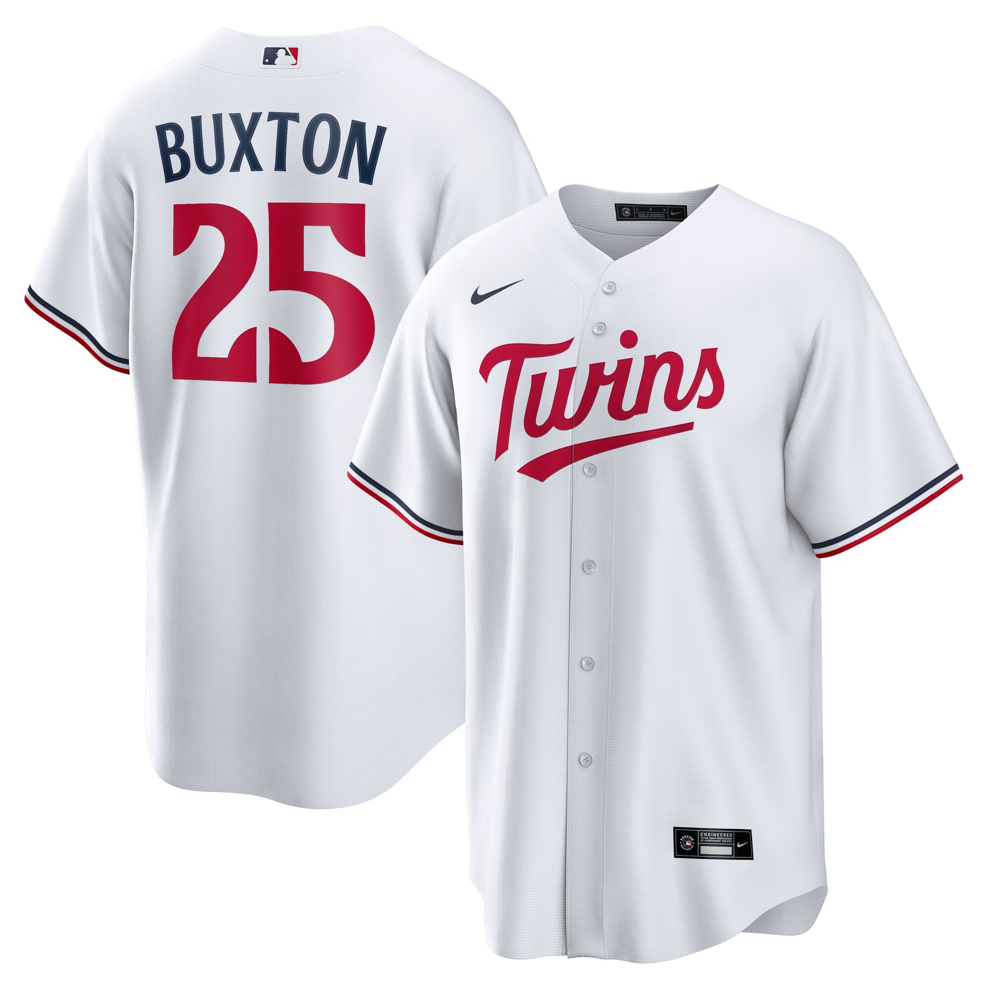 Men's Minnesota Twins Byron Buxton White Home Jersey 