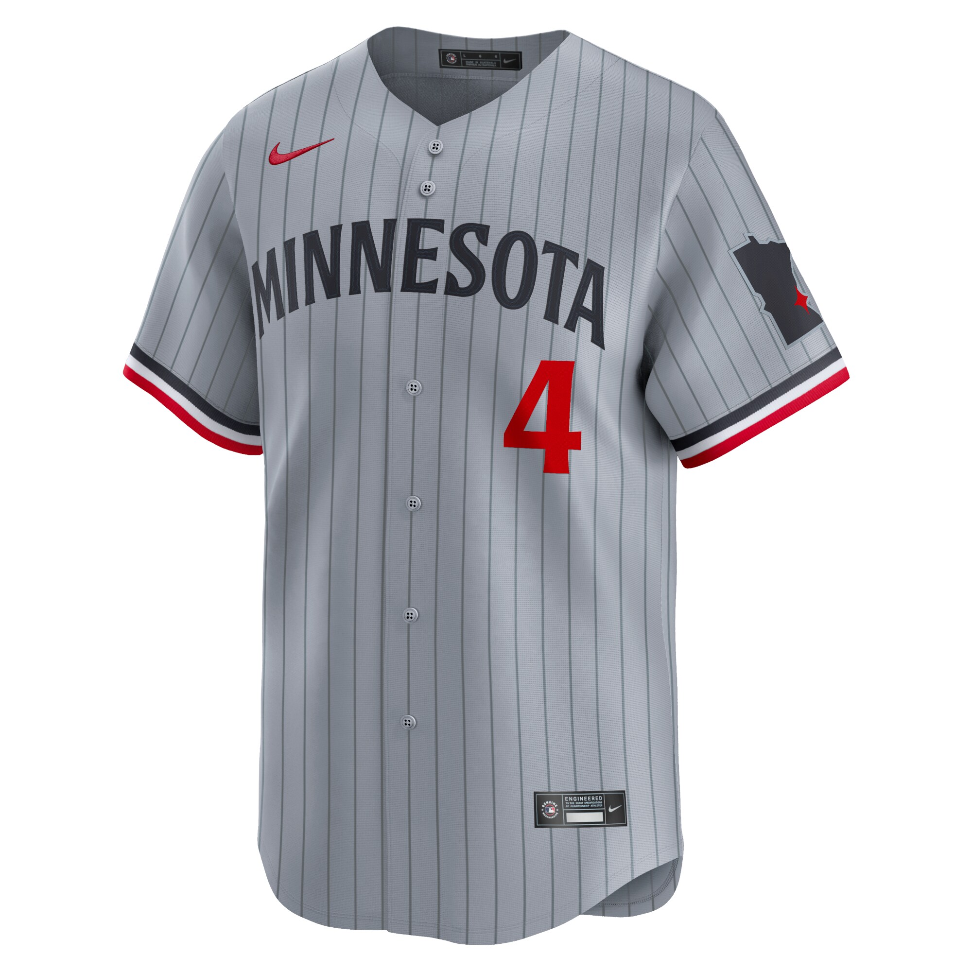 Alternative view of Men's Minnesota Twins Carlos Correa Gray Road Limited Player Jersey 