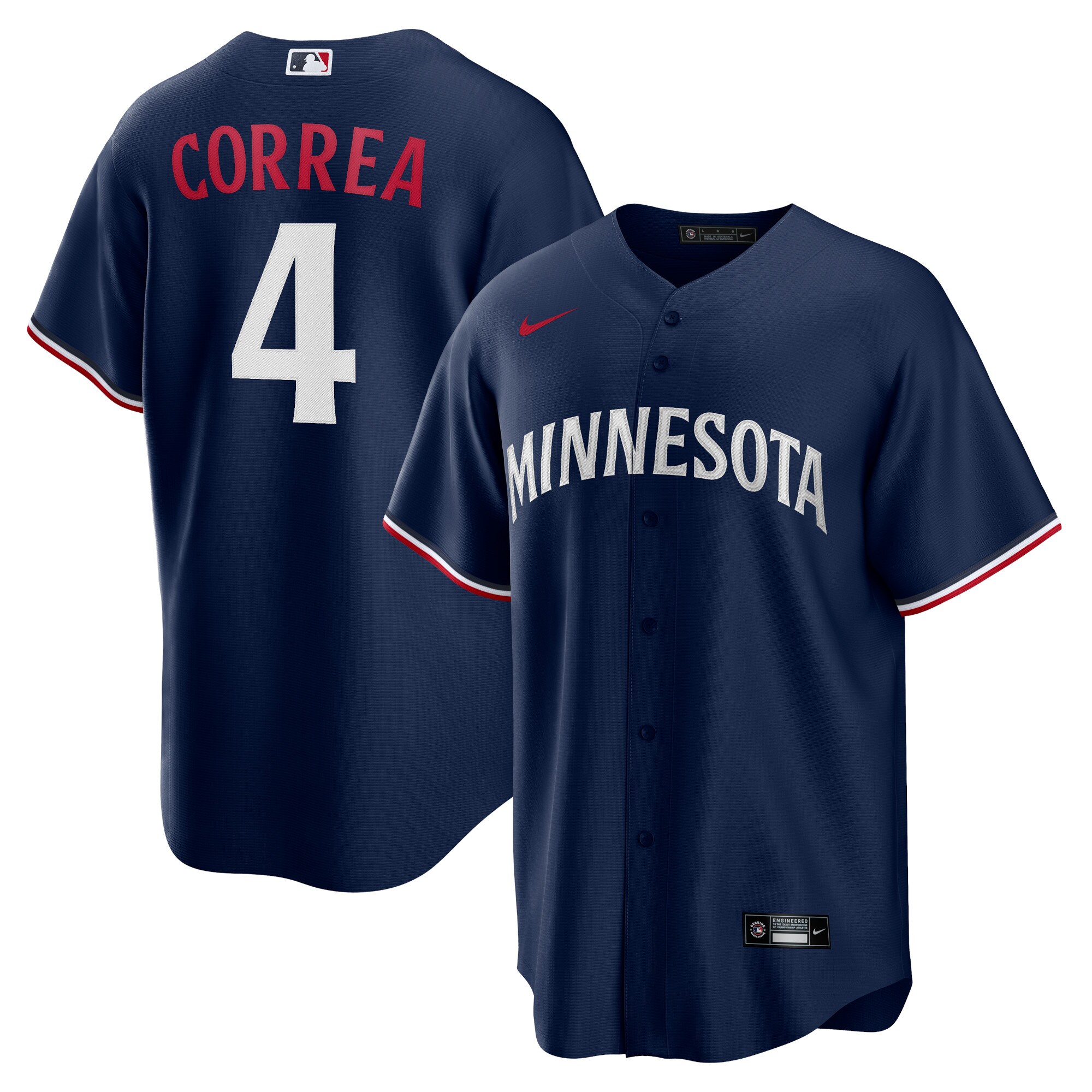 Men's Minnesota Twins Carlos Correa Navy Alternate Player Jersey 