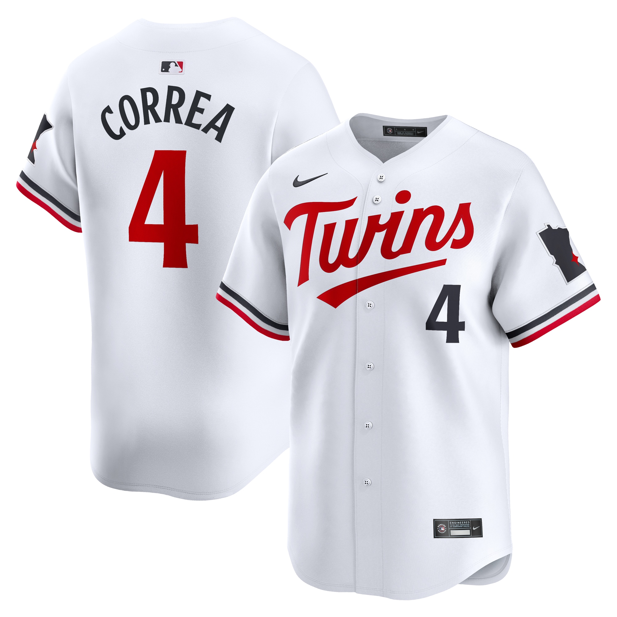 Men's Minnesota Twins Carlos Correa White Home Limited Player Jersey 
