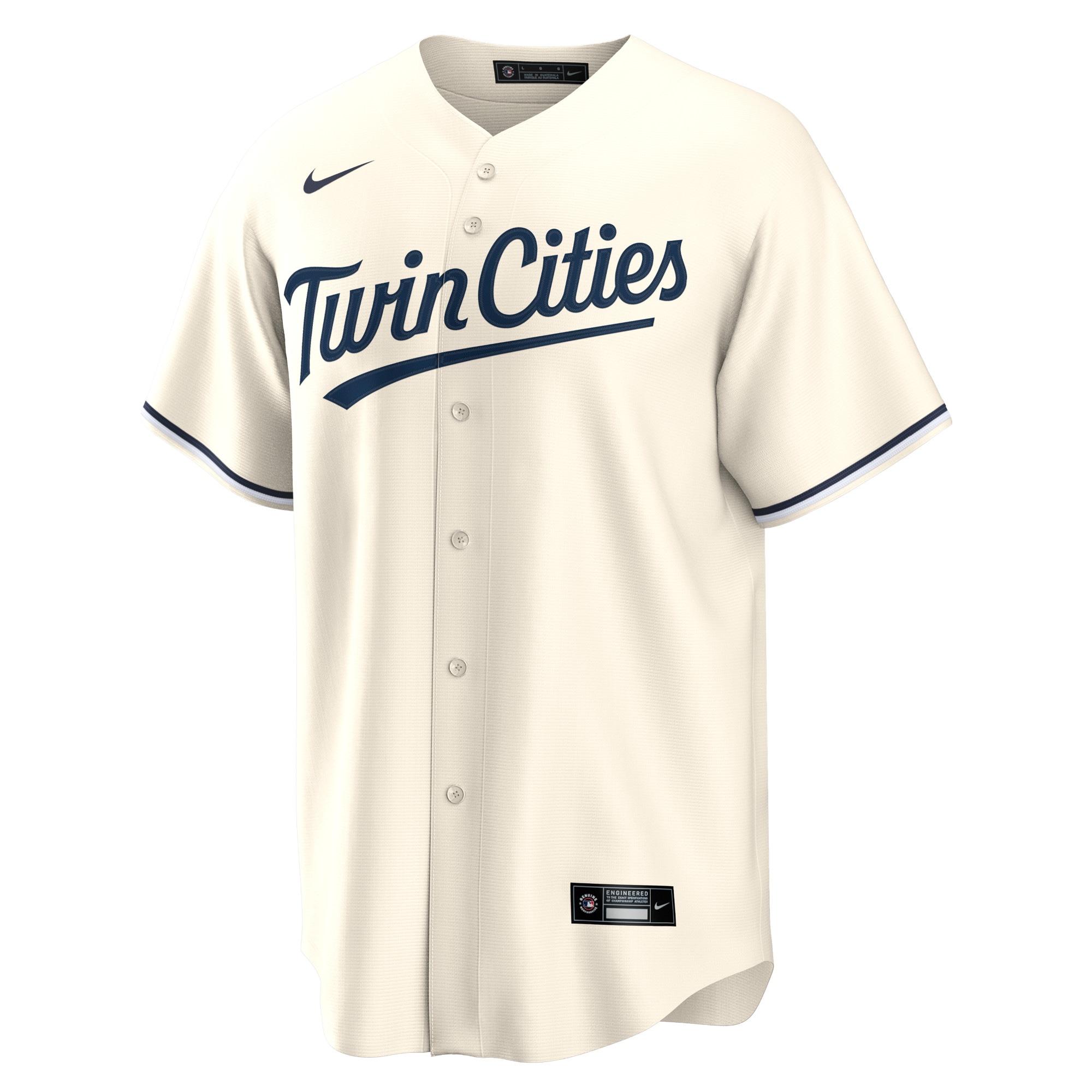 Alternative view of Men's Minnesota Twins Cream Alternate Team Jersey 