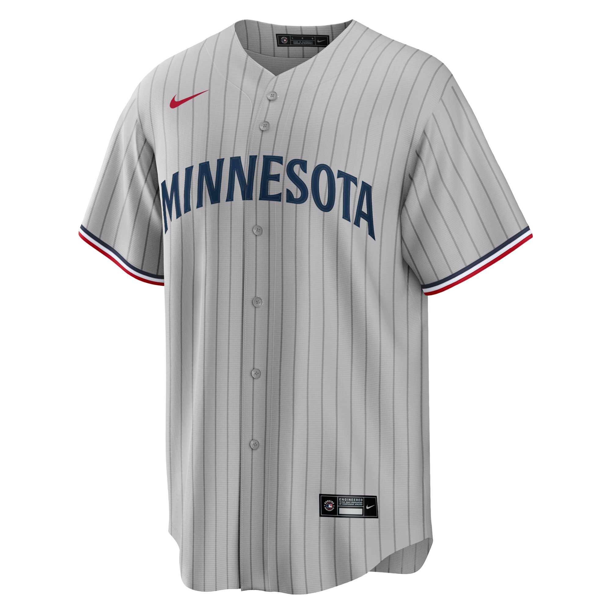 Alternative view of Men's Minnesota Twins Gray Road Team Jersey 