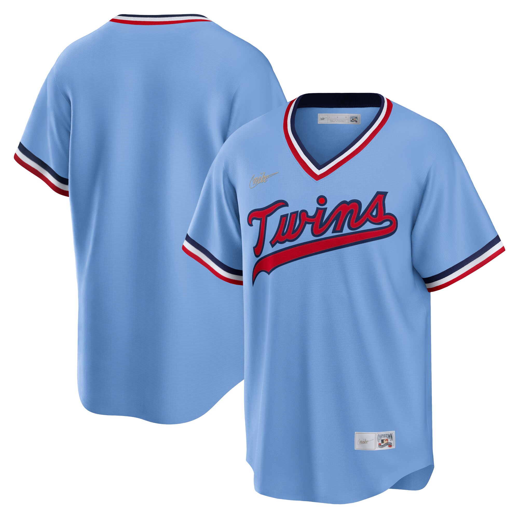 Men's Minnesota Twins Light Blue Road Cooperstown Collection Team Jersey 