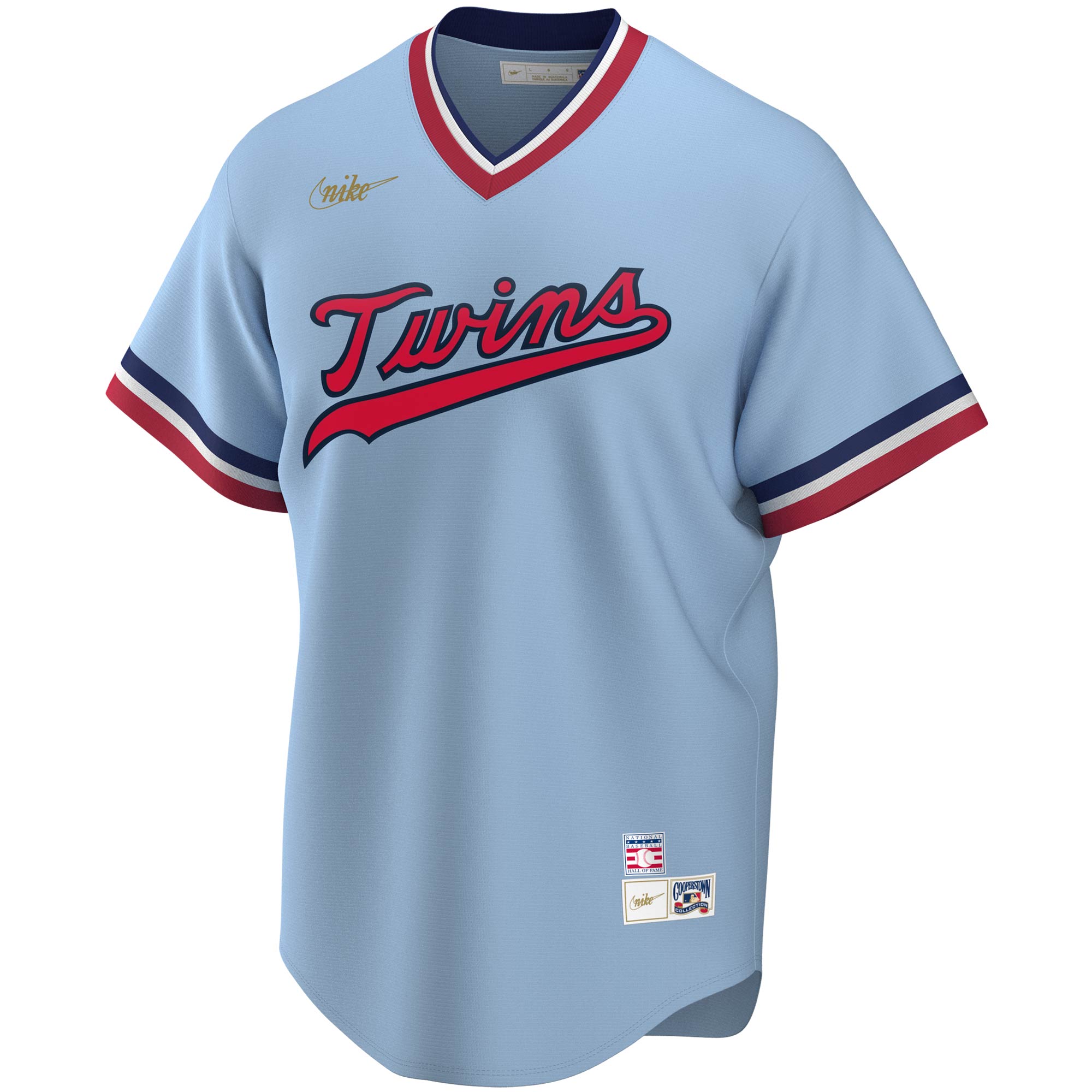 Alternative view of Men's Minnesota Twins Rod Carew Light Blue Road Cooperstown Collection Player Jersey 