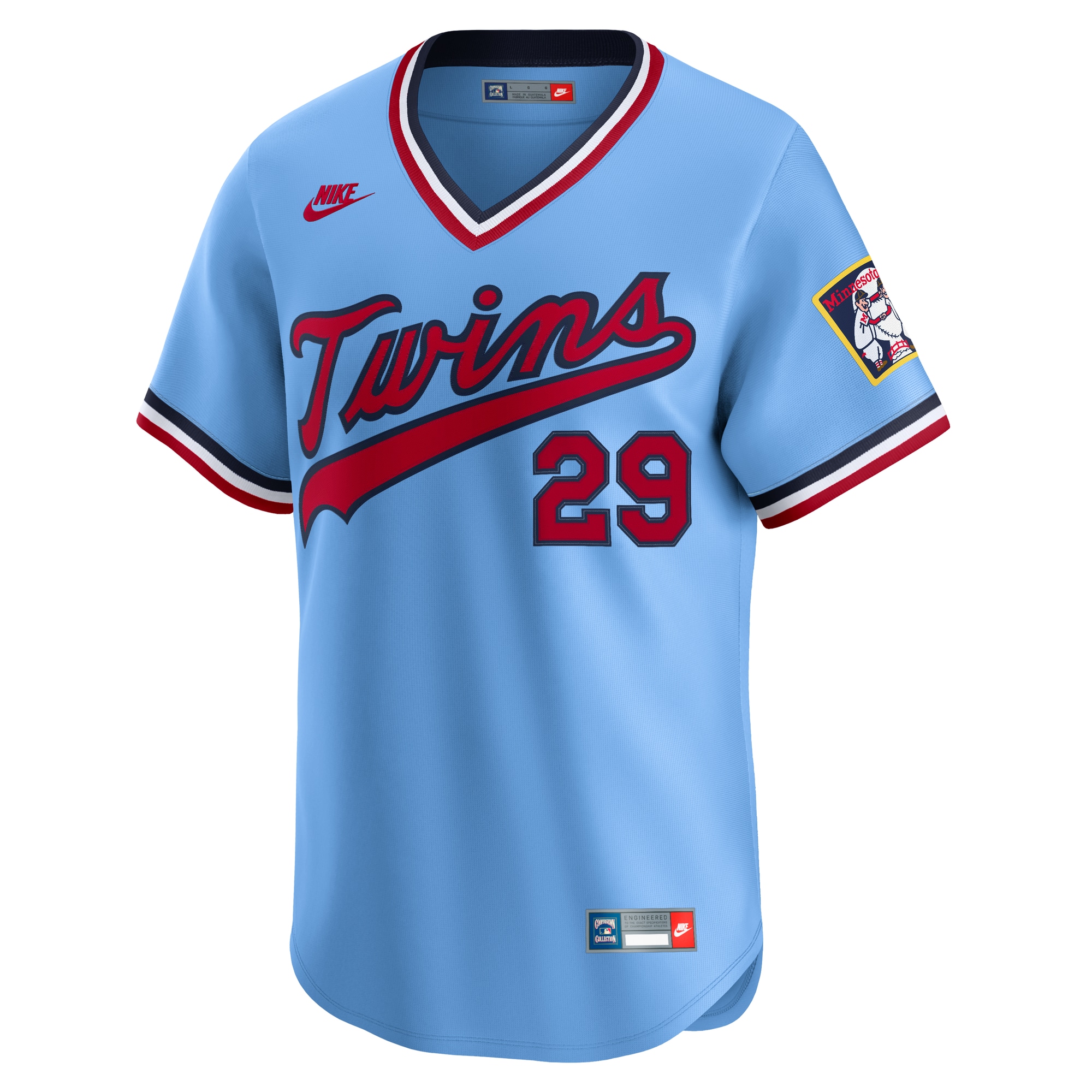 Alternative view of Men's Minnesota Twins Rod Carew Light Blue Throwback Cooperstown Collection Limited Jersey 