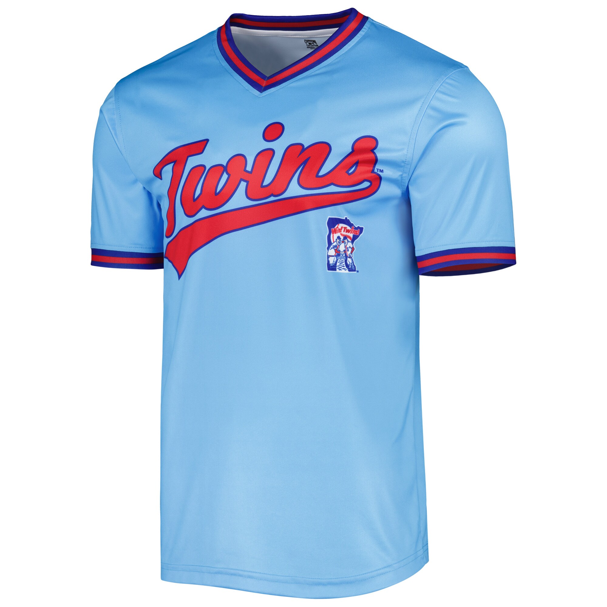 Alternative view of Men's Minnesota Twins Stitches Light Blue Cooperstown Collection Team Jersey 