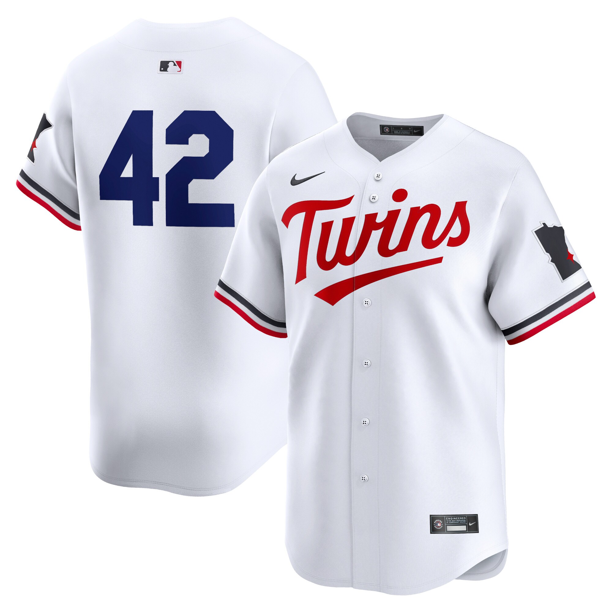 Men's Minnesota Twins White 2024 Jackie Robinson Day Home Limited Jersey 