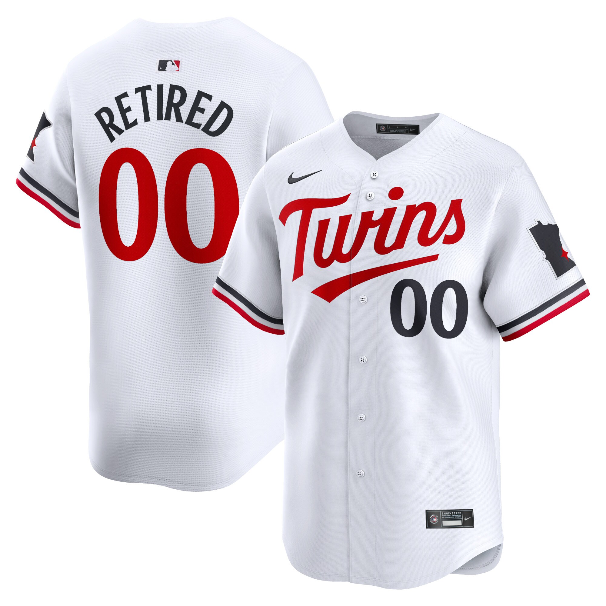 Men's Minnesota Twins White Home Limited Pick-A-Player Retired Roster Jersey 