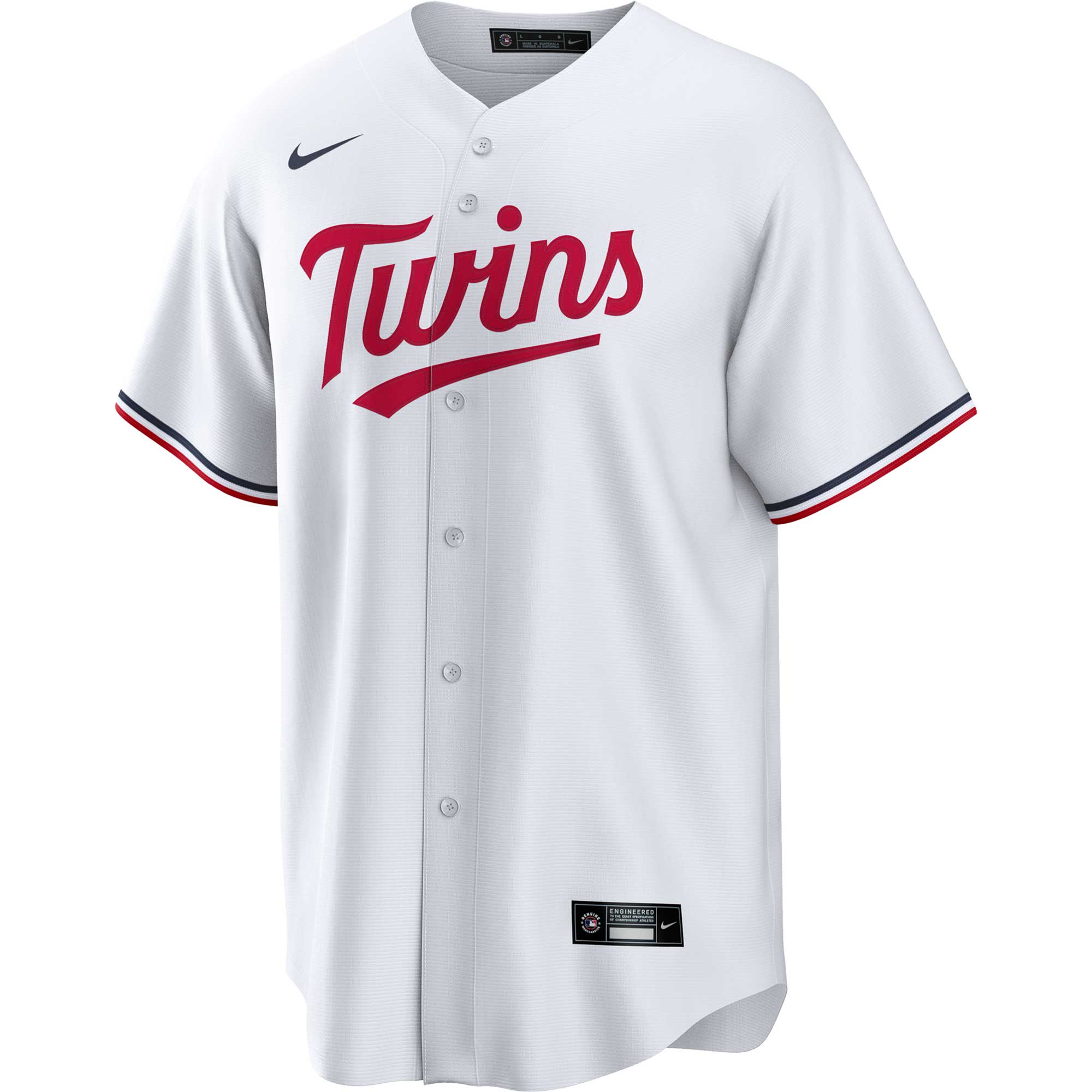 Alternative view of Men's Minnesota Twins White Home Team Jersey 