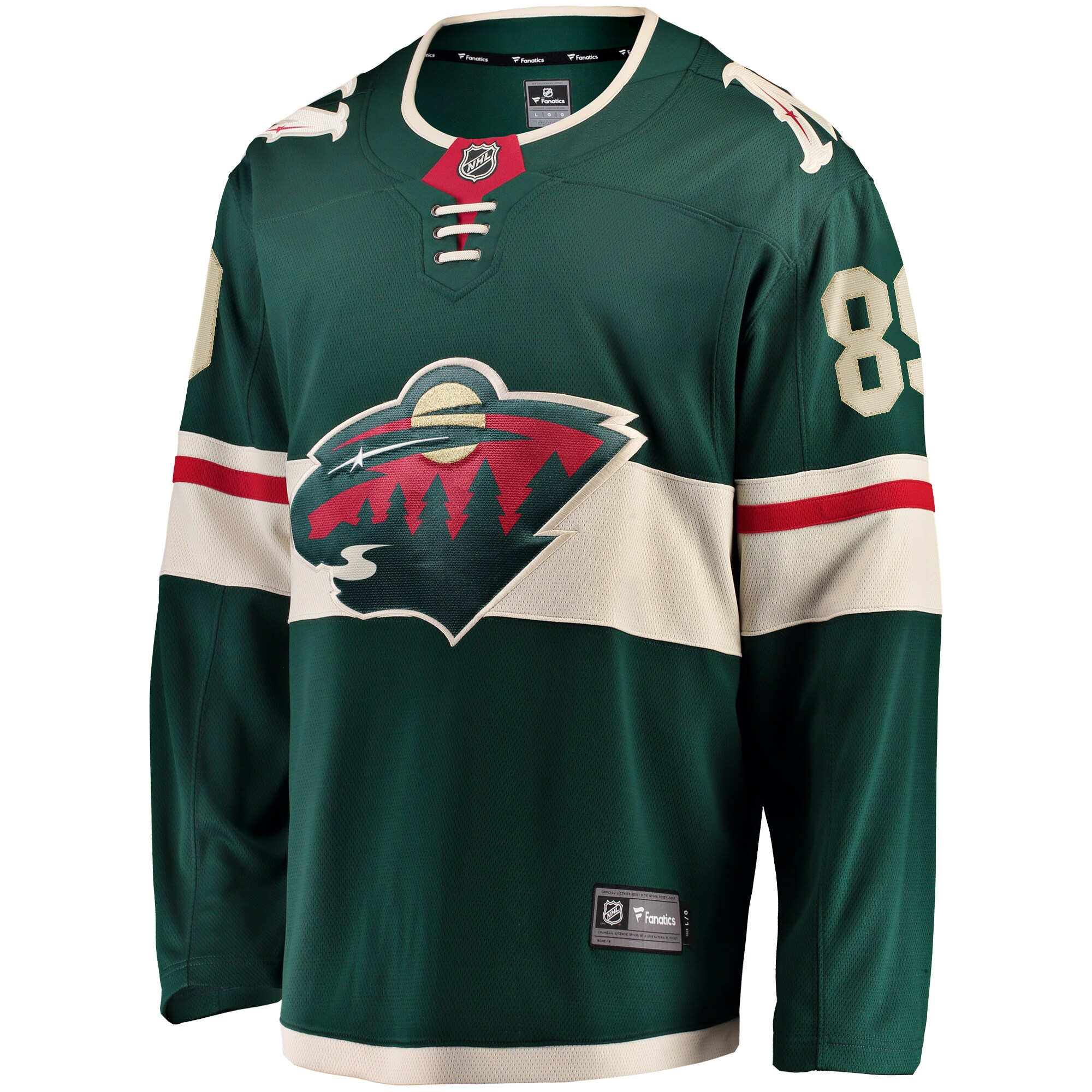 Alternative view of Men's Minnesota Wild Frederick Gaudreau Green Home Breakaway Player Jersey - JS136 
