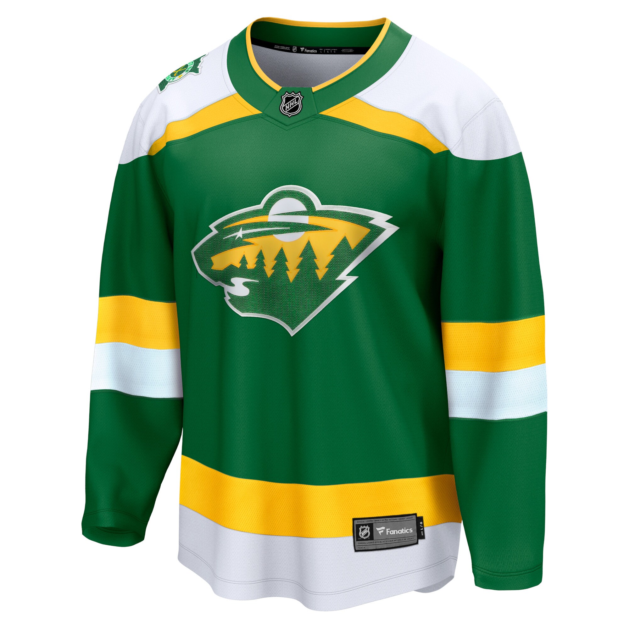 Alternative view of Men's Minnesota Wild Green Alternate Premier Breakaway Jersey - JS670 