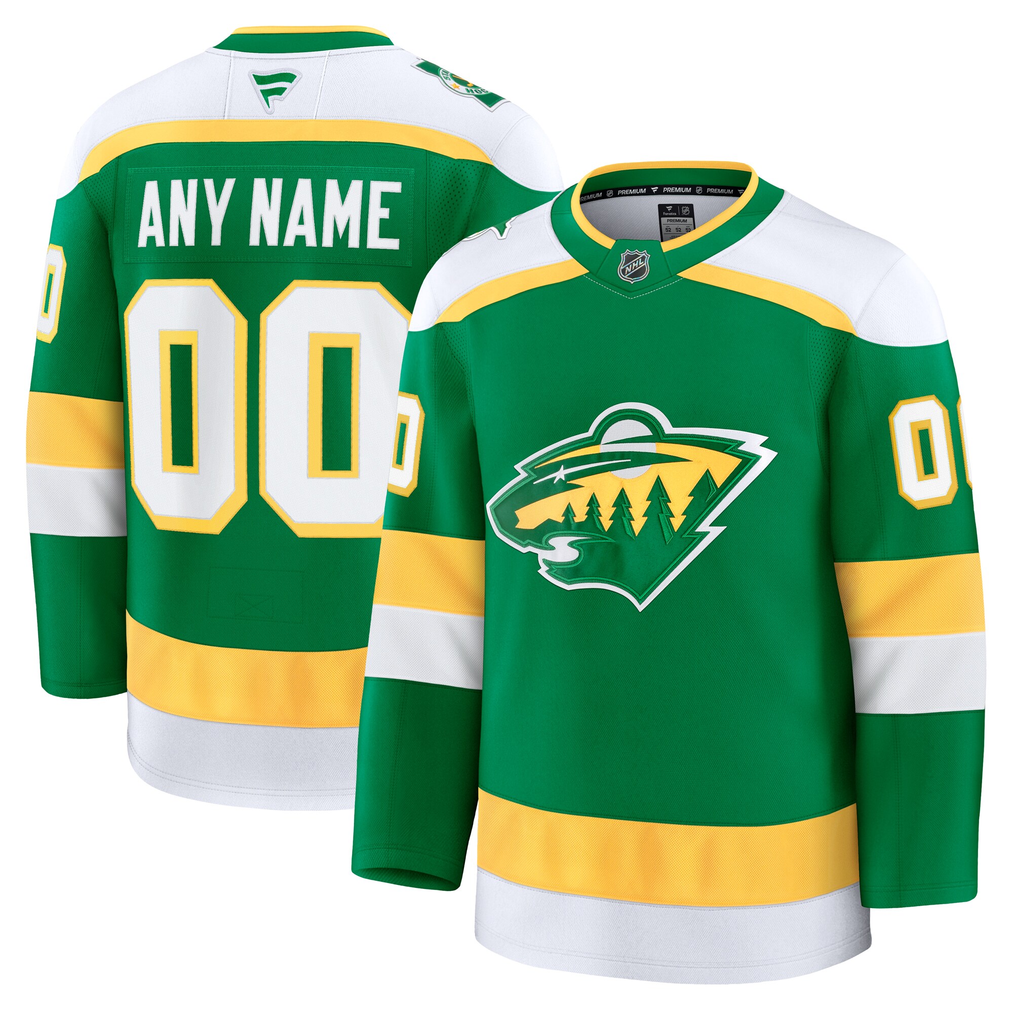 Men's Minnesota Wild Green Alternate Premium Custom Jersey - JS802 