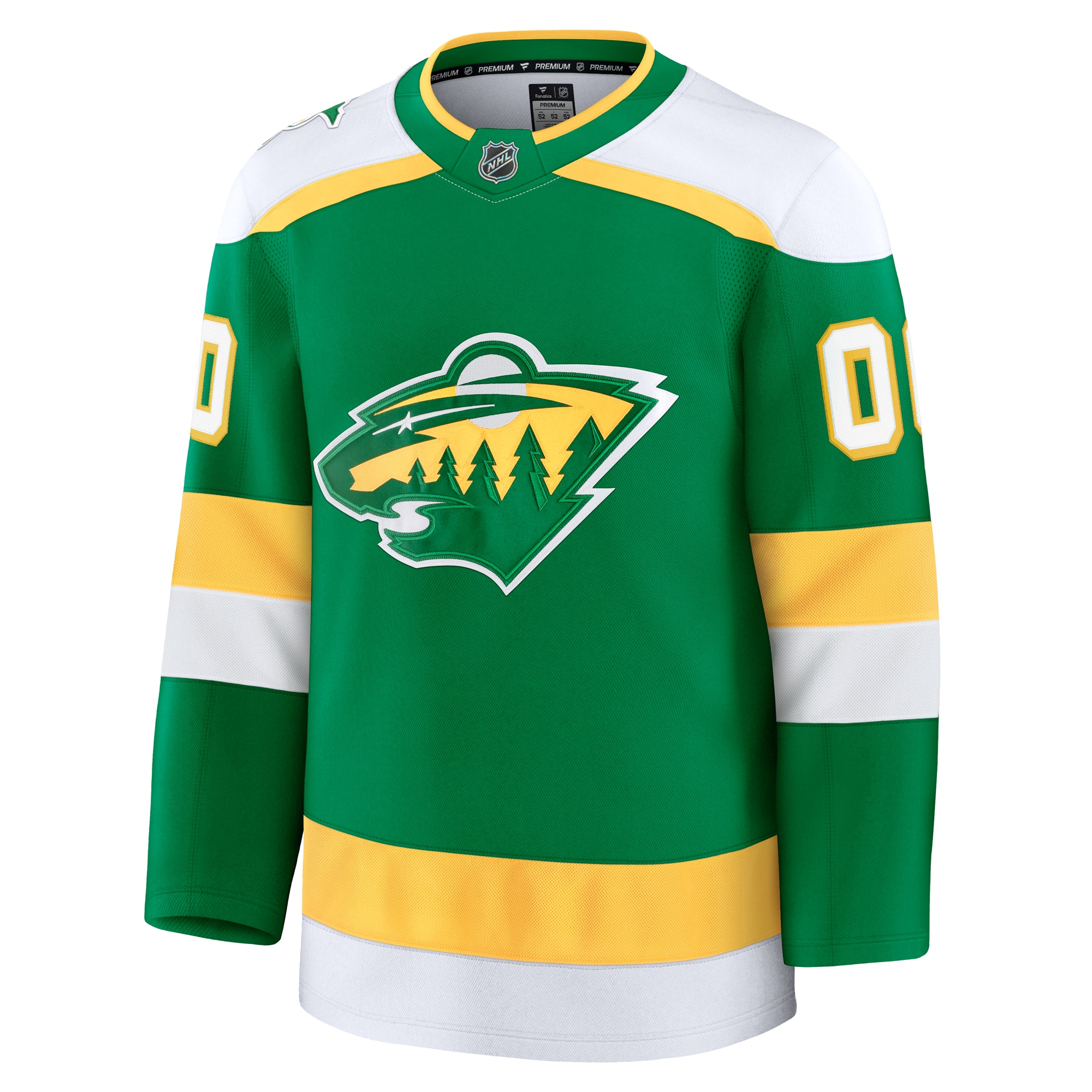 Alternative view of Men's Minnesota Wild Green Alternate Premium Custom Jersey - JS802 