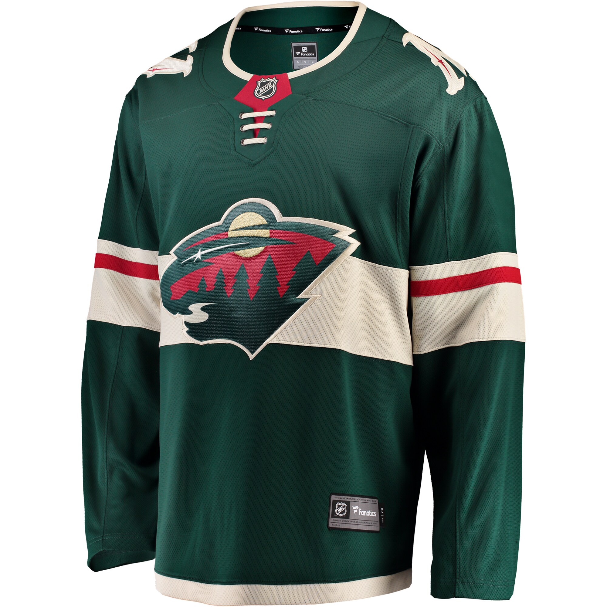 Alternative view of Men's Minnesota Wild Green Breakaway Home Jersey - JS375 