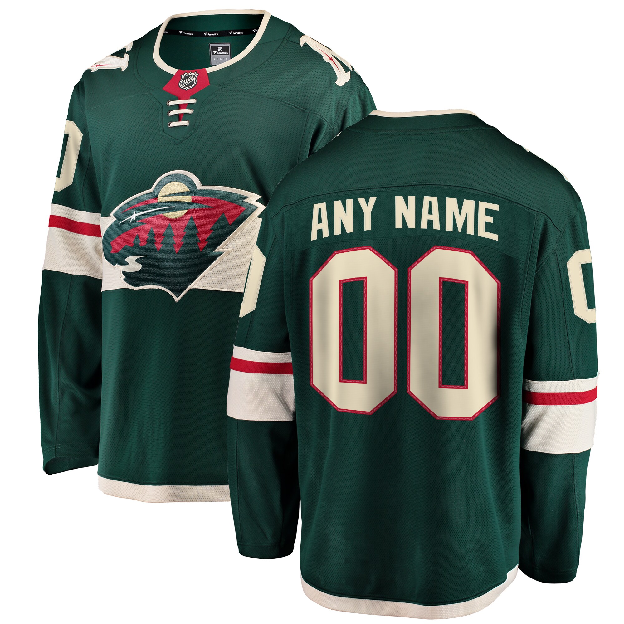 Men's Minnesota Wild Green Home Breakaway Custom Jersey - JS192 