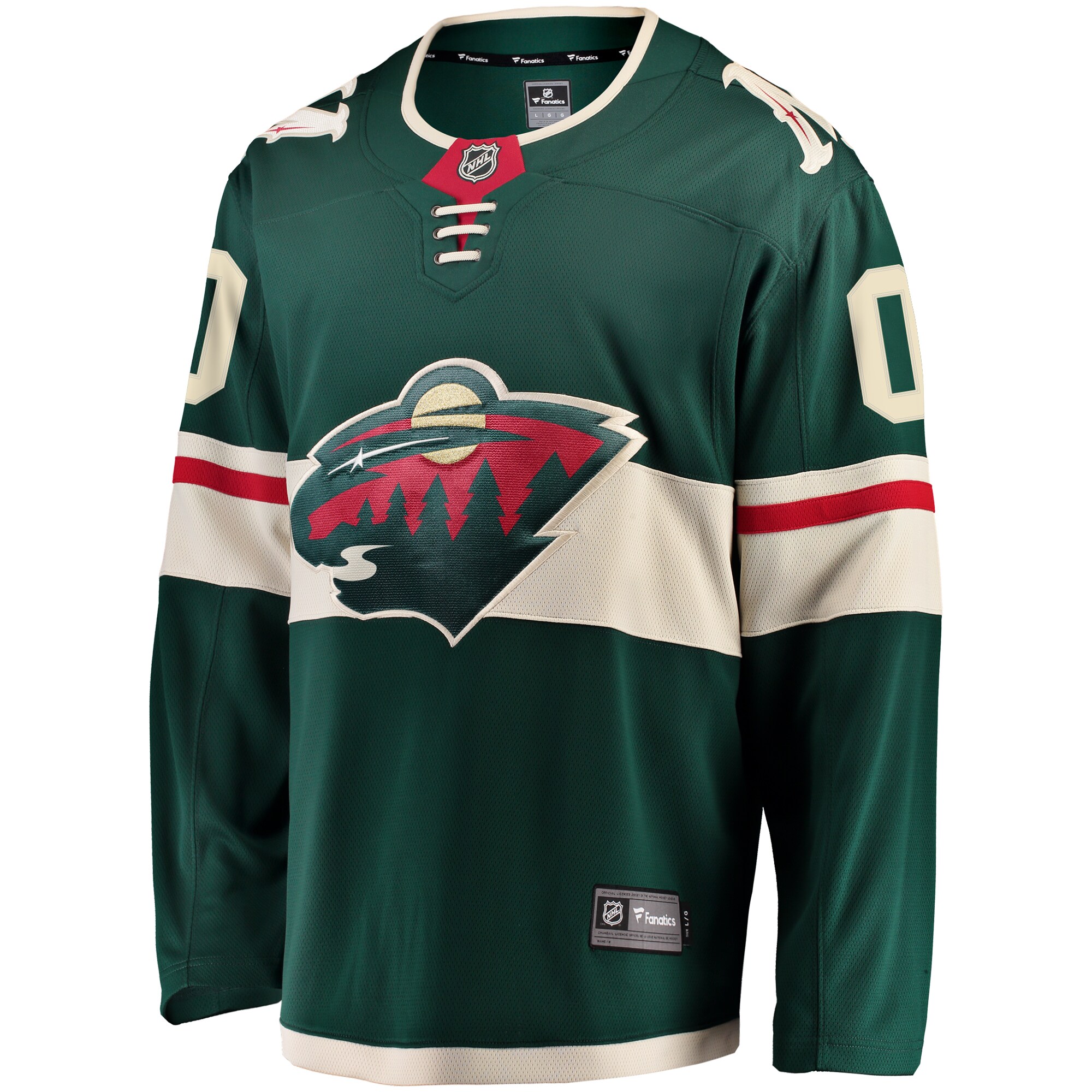 Alternative view of Men's Minnesota Wild Green Home Breakaway Custom Jersey - JS192 