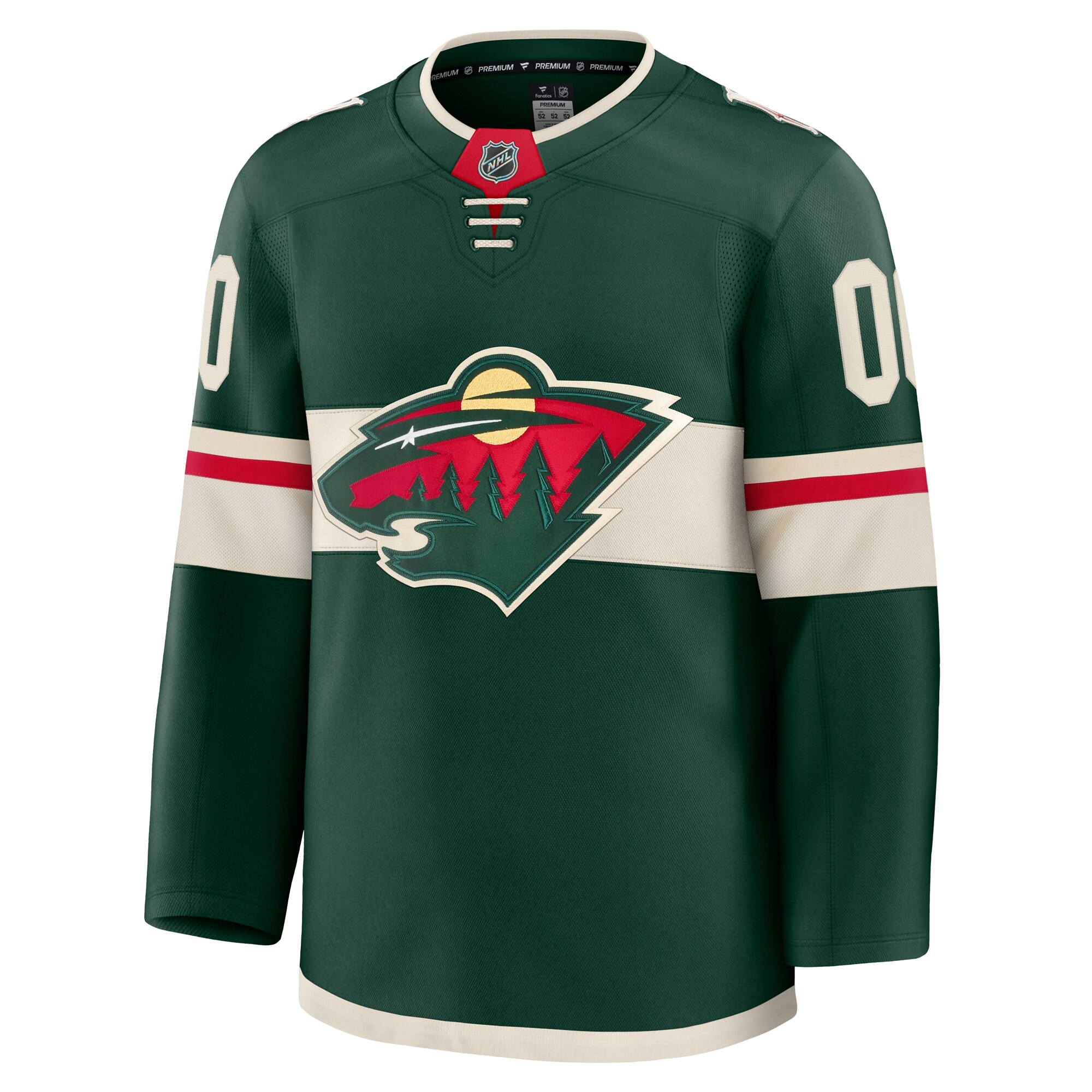 Alternative view of Men's Minnesota Wild Green Home Premium Custom Jersey - JS907 