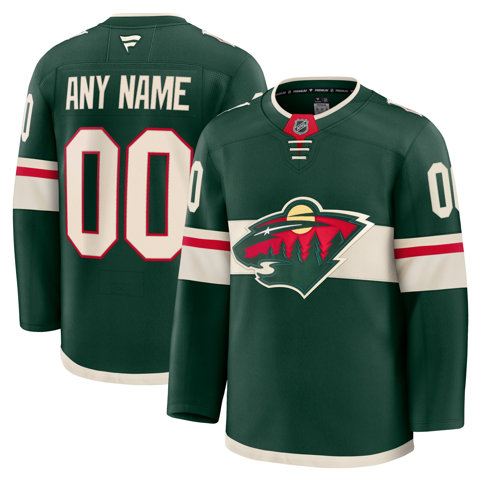Men's Minnesota Wild Green Home Premium Custom Jersey - JS907 